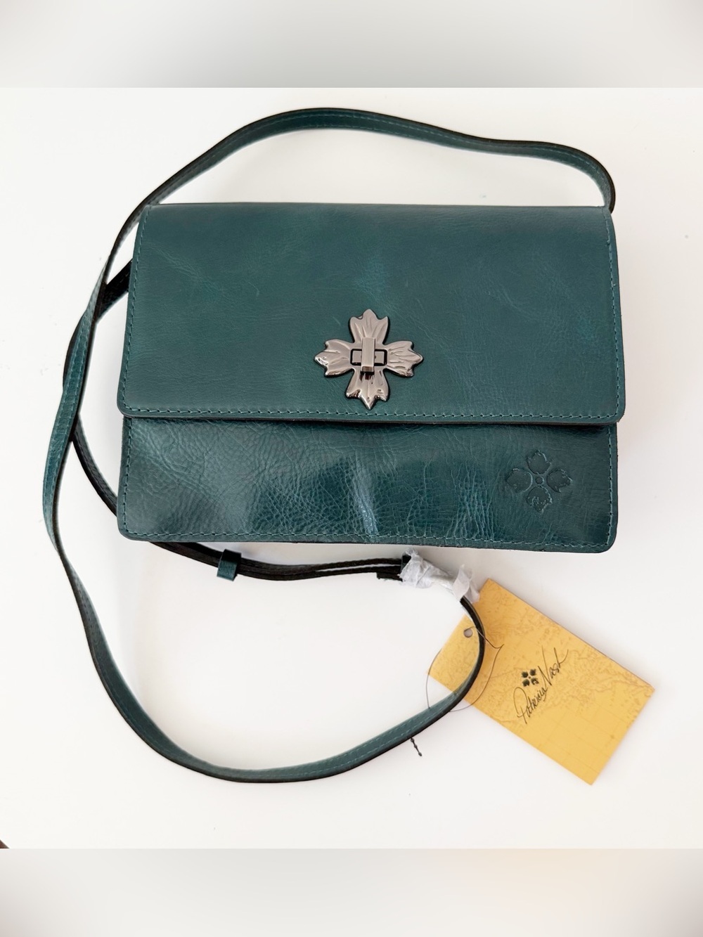 Patricia Nash Consilina Leather Crossbody Blue Coral